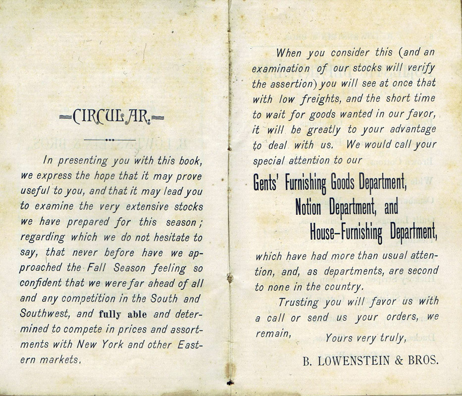 Lowenstein's ... a rare 1889 catalog